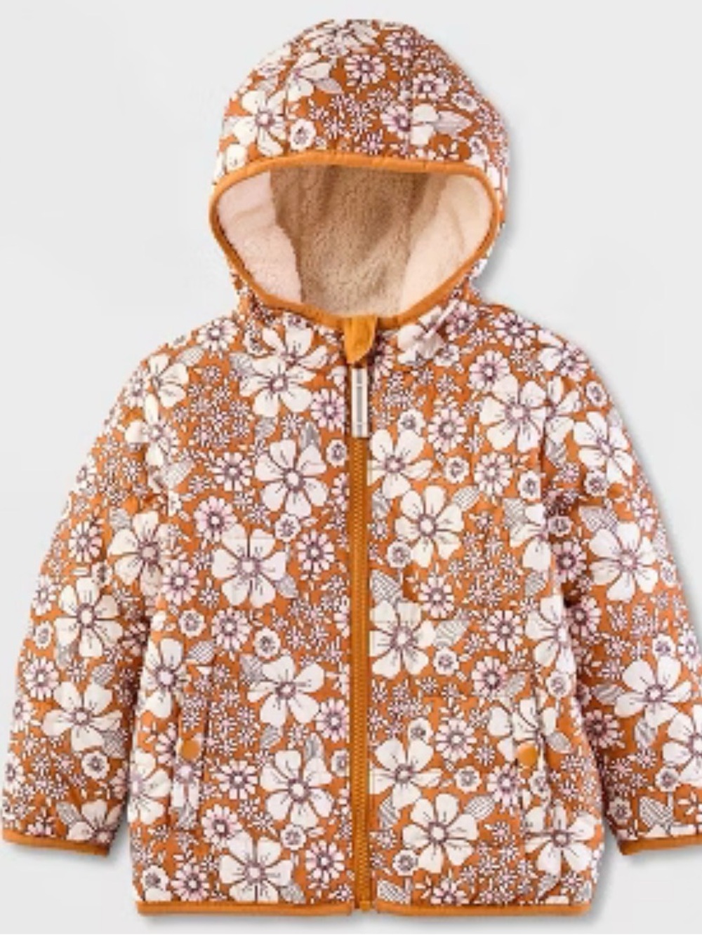 Cat & Jack Toddler Reversible Floral Print Puffer Jacket
